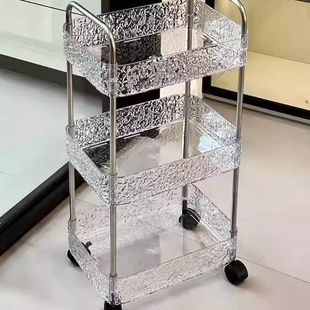 零食小推车家用化妆室置物架宿舍落地可移动收纳层架厨房多层整理