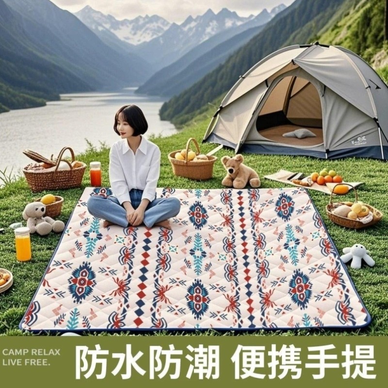 户外野餐垫双面防水防潮加厚露营垫可携式可摺叠地垫野餐野炊垫子