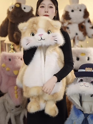 亲子款毛茸茸猫咪萌宝可爱小猫咪草草冬季短款加厚外套
