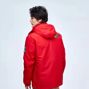 脱卸式双层防水羽绒服一衣三穿益村战队男女冬季加厚登山服钓鱼