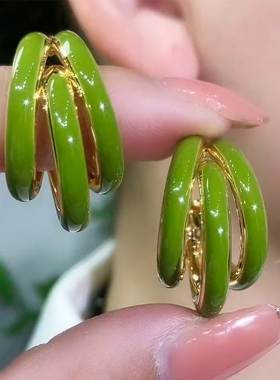真金电镀超显白显瘦耳圈