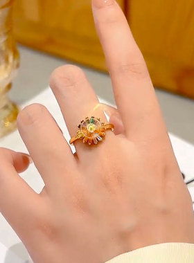 2025新款多彩烟花造型戒指秋冬款