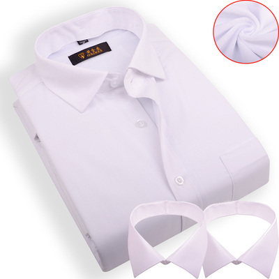 纯白色可拆卸加肥加大码保暖衬衫