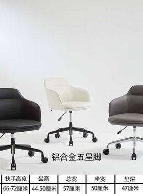 北欧现代简约舒适靠背可升降万向轮舒适轻奢居家办公洽谈会议椅