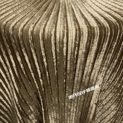 秋冬垂感柔金丝绒褶皱风琴折面料