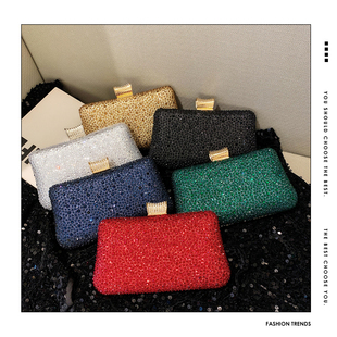 跨境女士闪光宴会包烫钻名媛晚宴包奢华水钻手拿包派对晚装 包