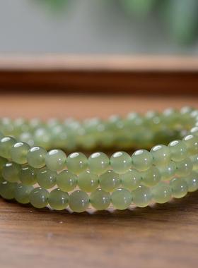 新疆和田玉男女款青白玉冰种浅晴水毛衣项链多圈玉手链散珠玉手串