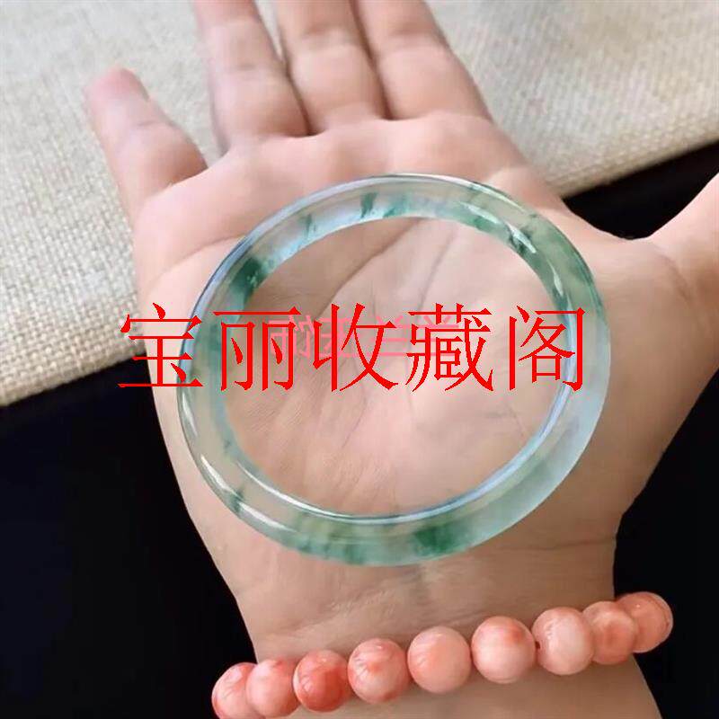 新款独龙玉细条飘蓝花翡翠色细腻