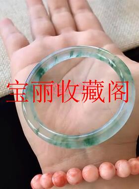 新款独龙玉细条飘蓝花翡翠色细腻