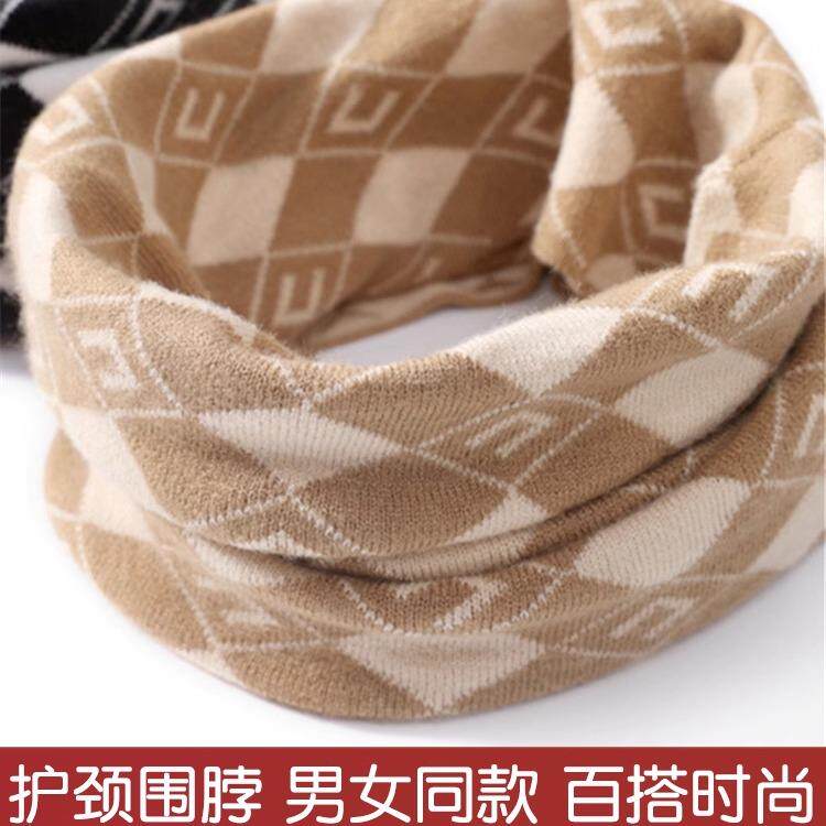 围脖保暖女士秋冬季防寒时尚千鸟格围巾男款护颈脖套骑行防风面罩