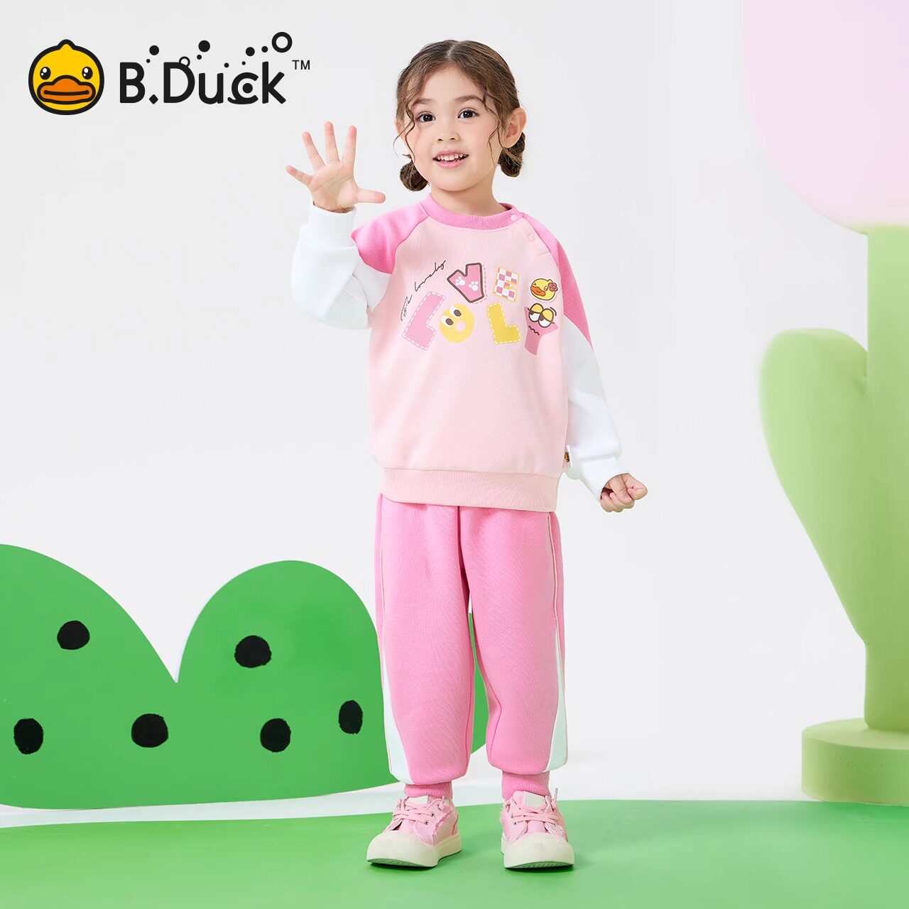 小黄鸭女童宝宝运动套装