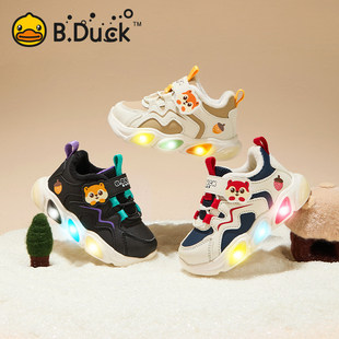 小童宝宝保暖棉鞋 B.Duck小黄鸭儿童运动鞋 男童发光亮灯鞋 新款 冬季