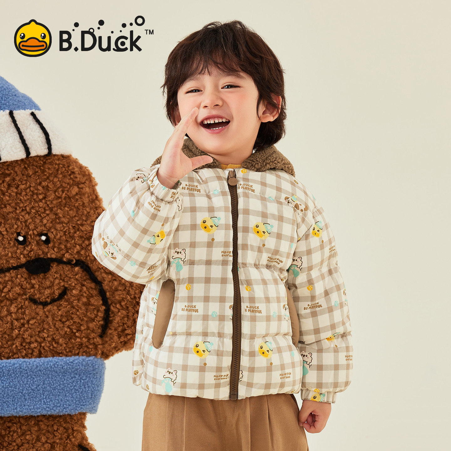小黄鸭男童宝宝加厚羽绒外套上衣