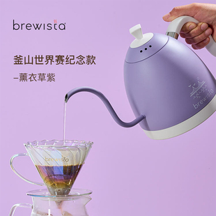 Brewista芝加哥赛事限量纪念款 镜面铂金色智能控温手冲咖啡壶0.6L