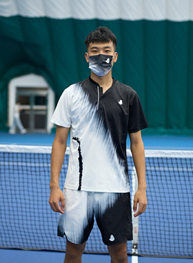 【RacketBrothers球拍兄弟】网球速干黑白/蓝白/红白渐变泼墨短裤