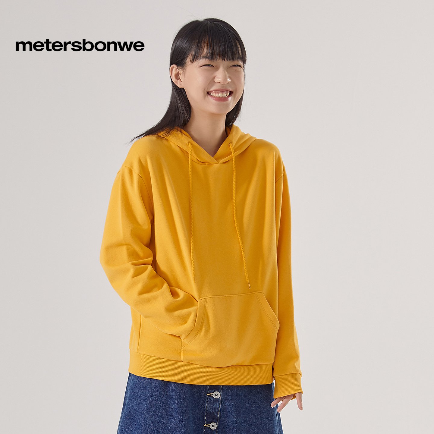 国货美特斯邦威套头连帽卫衣