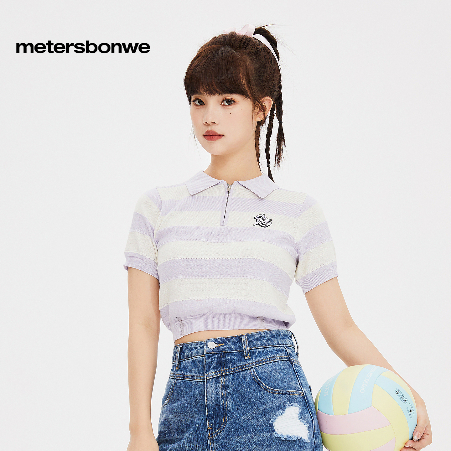 美特斯邦威POLO领针织短袖