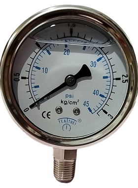 1/4充油YEATHEI雅德径向全不锈钢压力表60yBF0301 3㎏/cm²45psi