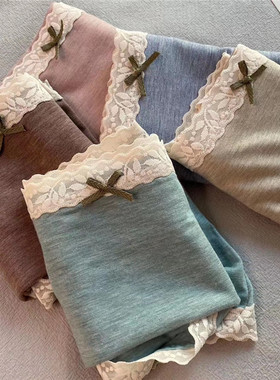 缇娅朵精品5条盒装2980莫代尔中腰纯棉档包臀蕾丝边小平角内裤女