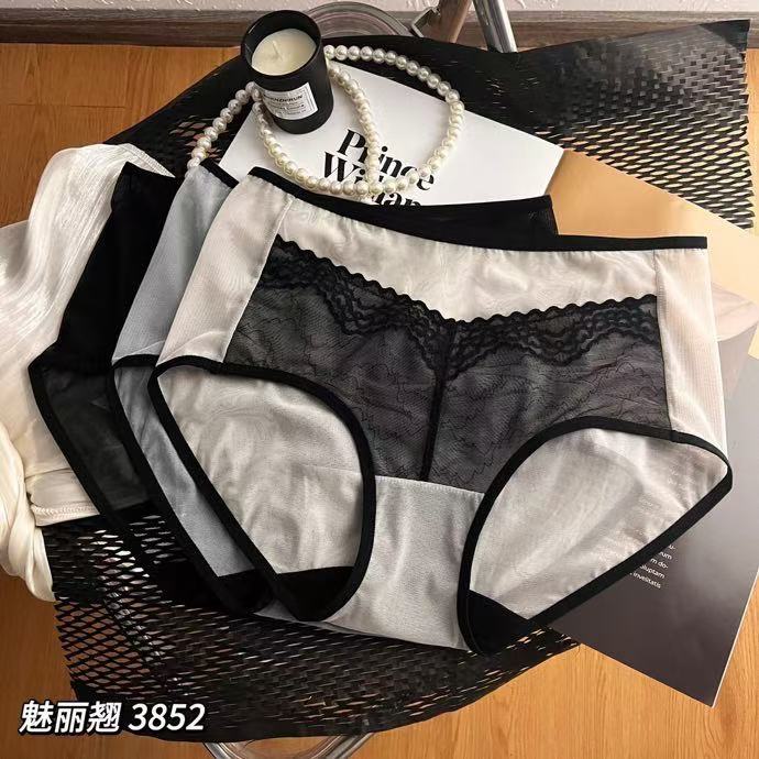 蕾丝朦胧内裤女性感网纱三角裤