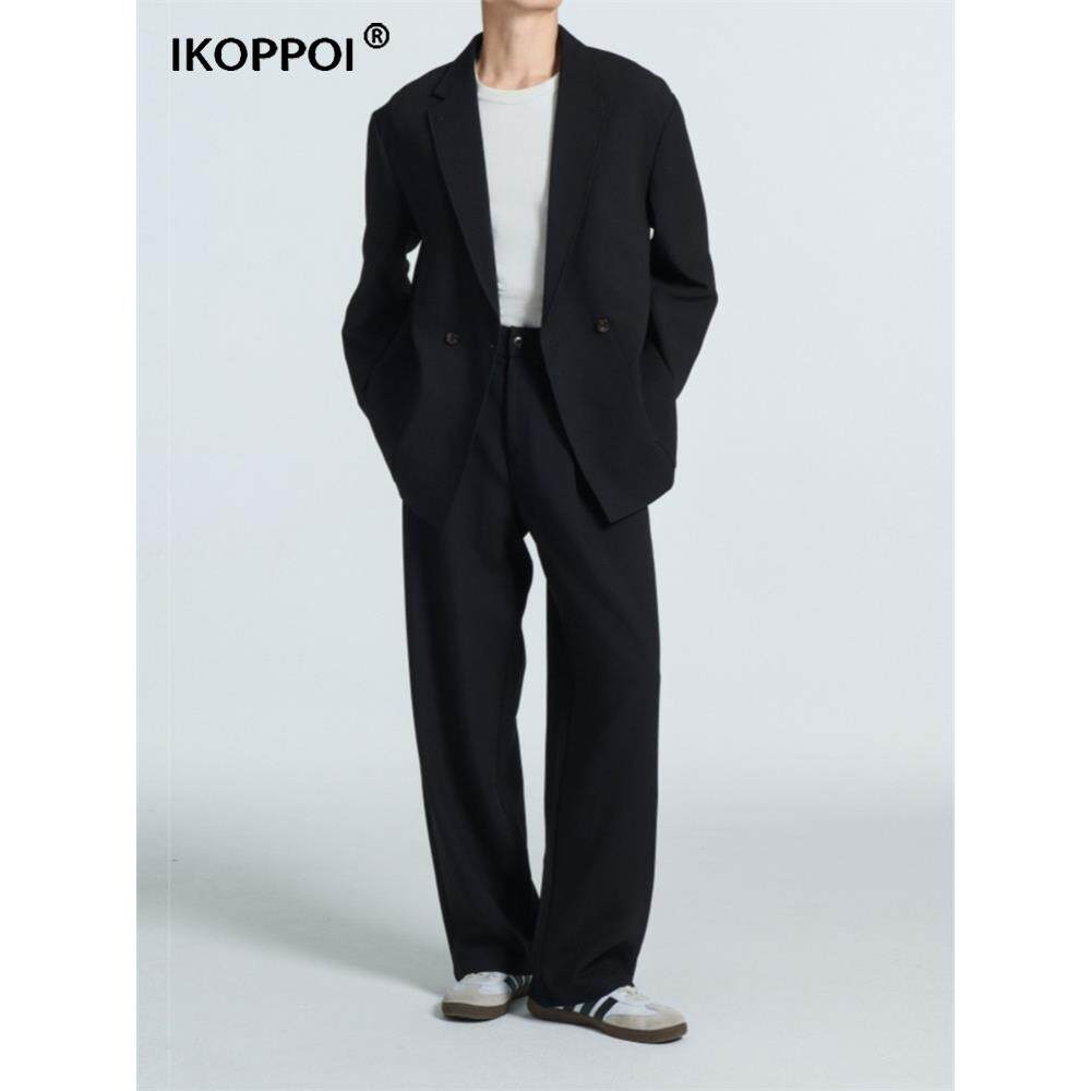 高端男士韩版双排扣西服套装2025春秋季新款宽松休闲商务西装外套