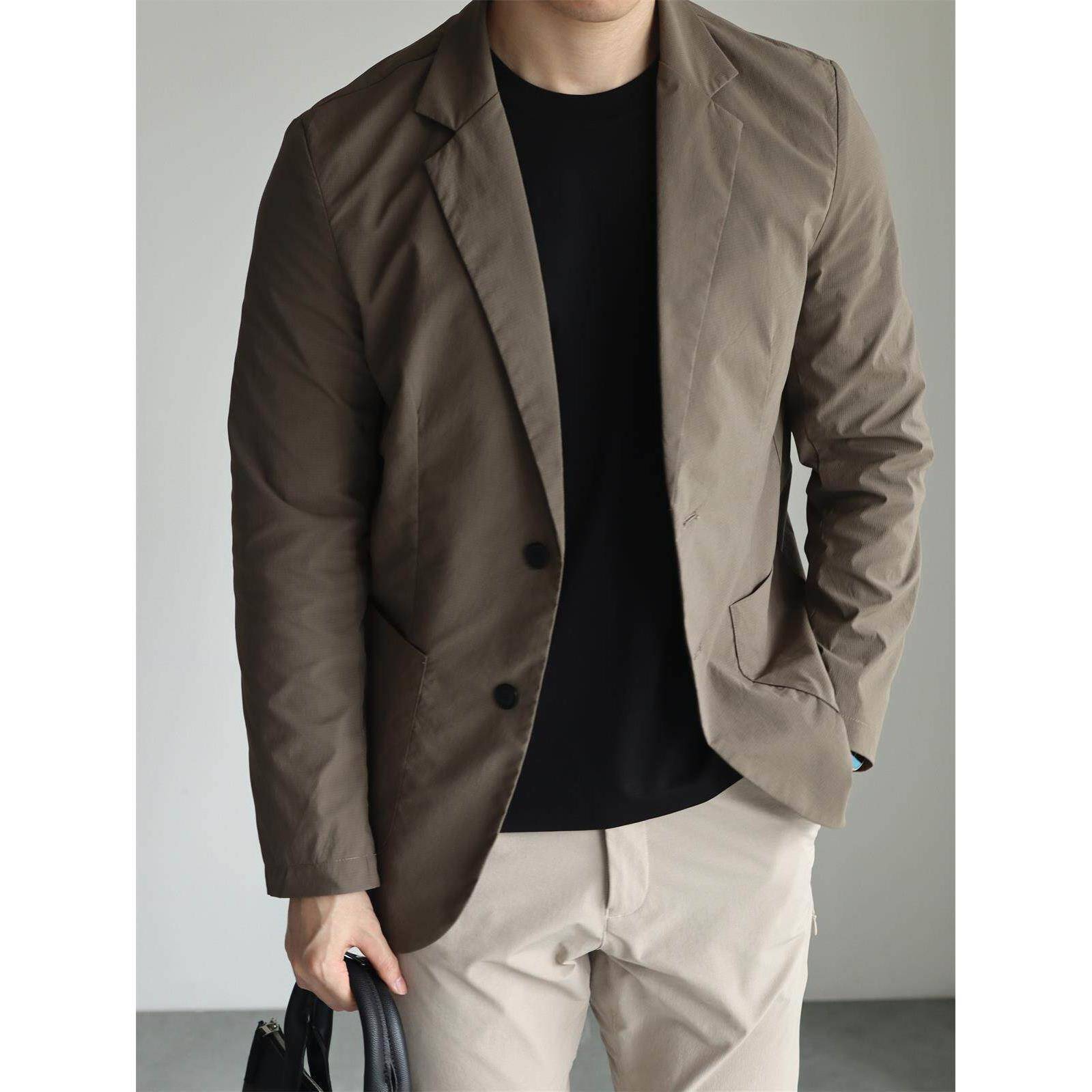 欧货潮牌防晒轻量化西服易打理抗皱休闲商务通勤春夏男士西装外套