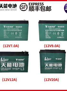 天能电池广场舞户外拉杆音响铅酸蓄电池12V4.5 12V7A/9A/12A/20A