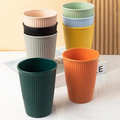 4PC/Set Wheat Straw Cup MultiFunctional Cola Coffee Plastic