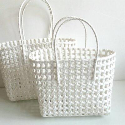 Hollow out woven hand basket bag handwoven bag beach bag