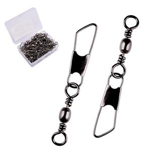 50Pcs/ Box Brass Barrel Fishing Swivel Solid Rings Fishing P