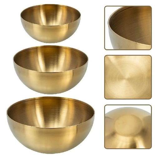 3 Pcs Salad Bowl Metal Mixing Bowls for Cooking Containers
