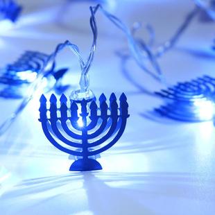 Light Hanukkah String Party Cand 10Leds Decor Chanukah