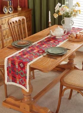 Bohemian TV cabinet long tail scarf 电视柜长条尾巾