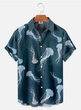 3D animal plussize shortsleeved shirt 3D动物大码短袖衬衣