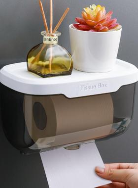 Toilet Paper Holder Wall Mounted Tube Tray Tissue Box Shelf