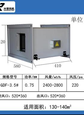 新款低噪音Gf管道离心风机8防V爆矩形静音0新风排风d220V包邮