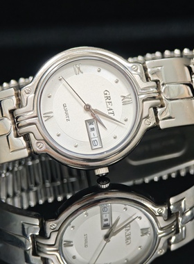 GREAT蓝色系清冷银色贝母面小表盘手镯表时尚气质百搭手表男小众