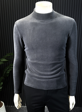 男长袖t恤半高领打底衫男冬季内搭保暖装新款痞帅款1228k