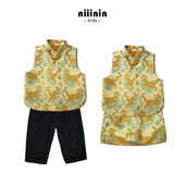 男女童周岁唐装 中国风马甲半身裙套装 礼服 儿童春夏新款 虎虎生威