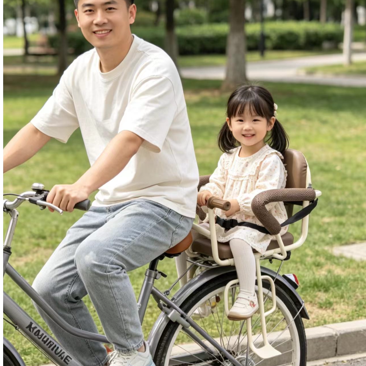 自行车儿童后置座椅电动车山地车小孩后坐宝宝大童加厚加宽通用座