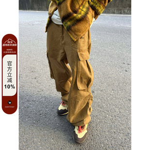 男女宽松阔腿显瘦百搭ins 裤 F383 2022AW国潮原创街头嘻哈口袋工装