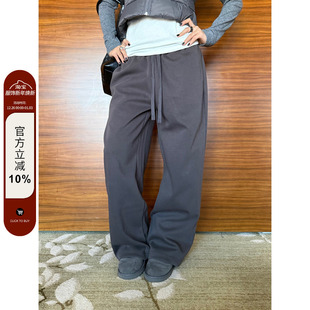 男女高级感简约百搭长裤 复古宽松直筒运动休闲抽绳卫裤 美式 F383