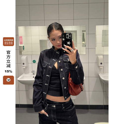 F383美式复古解构质感牛仔外套