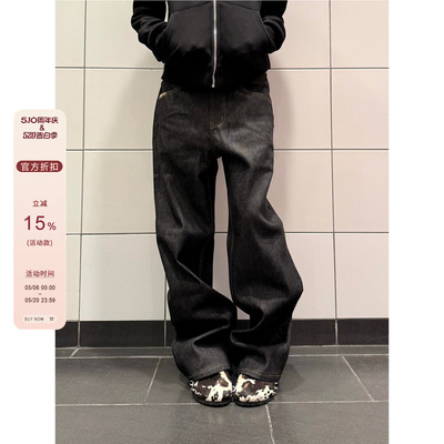 F383美式复古cleanfit原牛牛仔裤