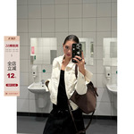 F383 美式复古铆钉短款夹克高级质感翻领外套女辣妹休闲百搭上衣