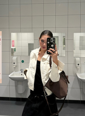 F383 美式复古铆钉短款夹克高级质感翻领外套女辣妹休闲百搭上衣