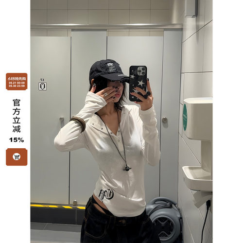 F383美式朋克长袖连帽T恤