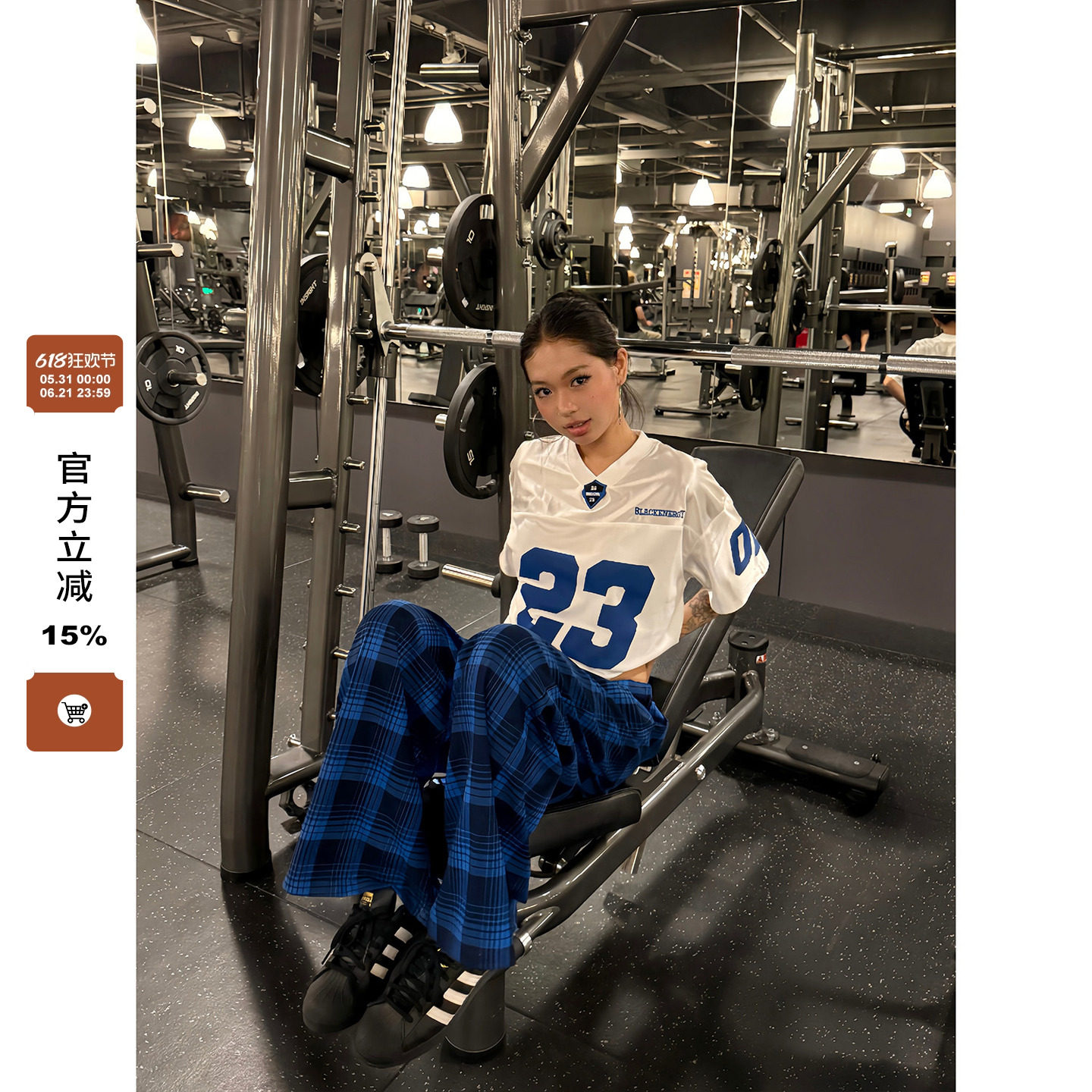 F383 美式复古数字刺绣贴标球衣短袖男女设计感宽松休闲百搭上衣