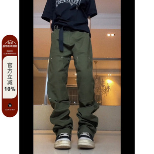 男女刺绣说唱嘻哈小众微弹裤 休闲长裤 ins 2022AW国潮原创工装 F383