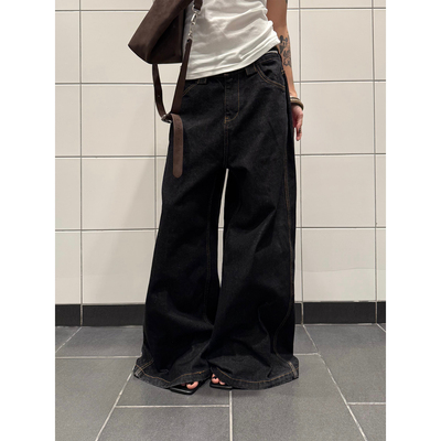 F383美式复古原色牛仔裤